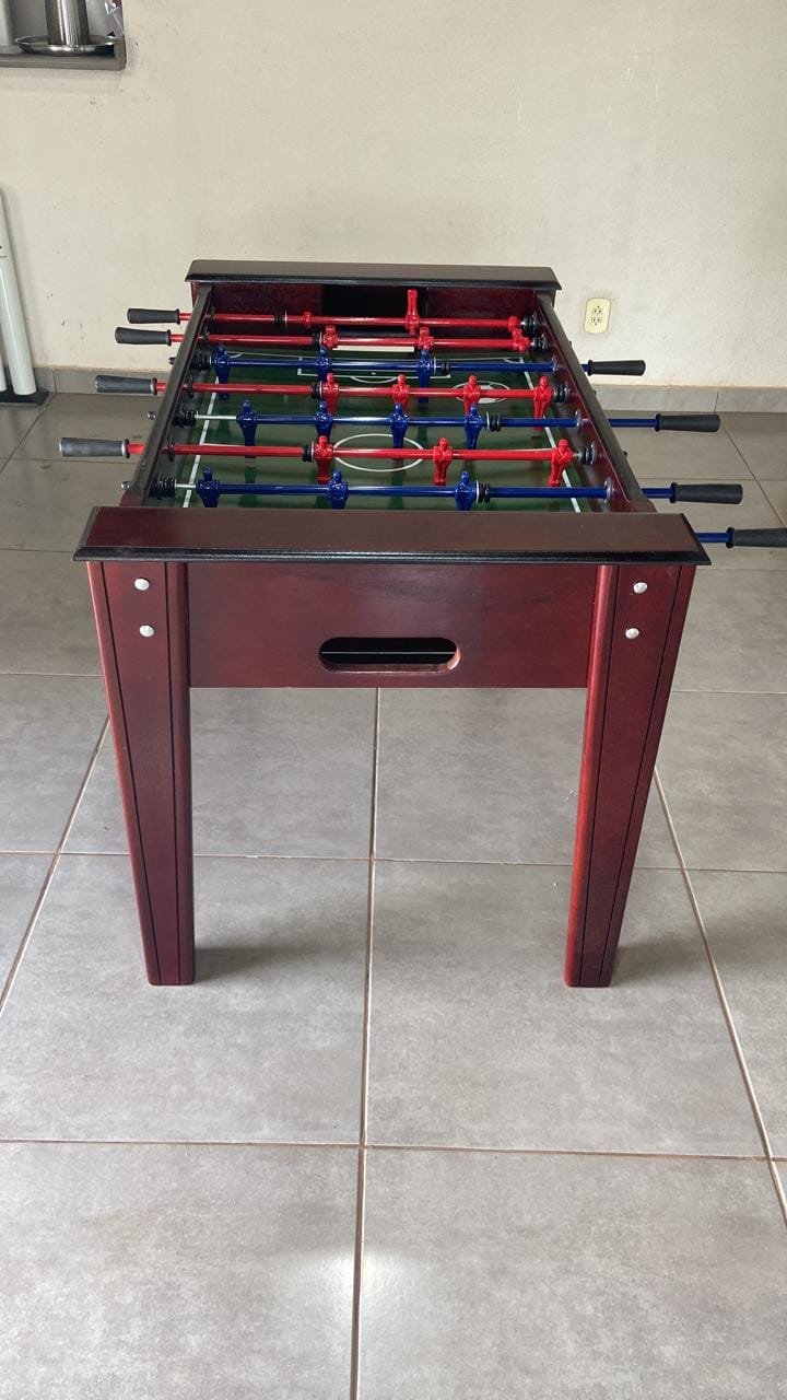 Mesa de Pebolim Madeira Maciça 1.30x0.80 Cor Imbuia