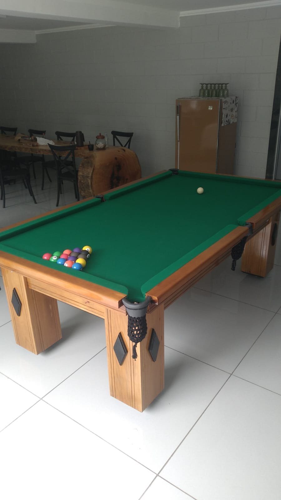 Mesa de Bilhar Madeira maciça Imbuia 1.30X2.30