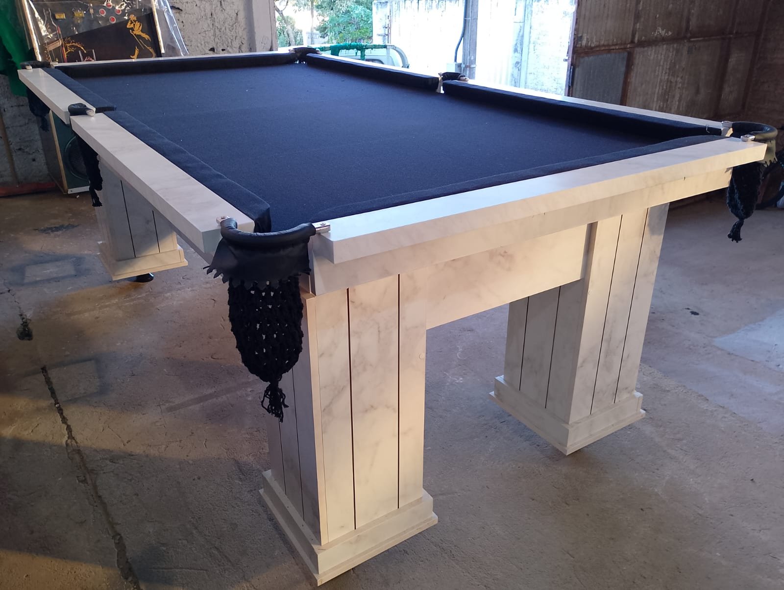 Mesa de Bilhar Cor Vulcano Tecido Preto 1.20x2.20